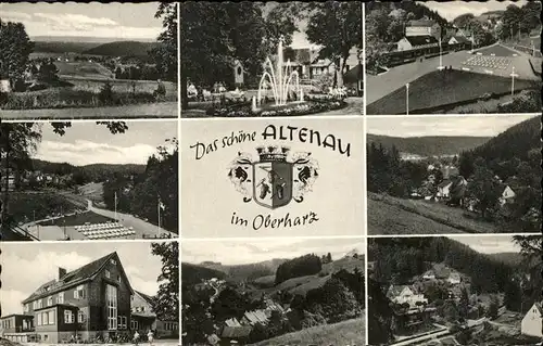 Altenau Harz Brunnen Kurpark Wandelhalle Teilansichten Altenau Stadtwappen Kat. Altenau