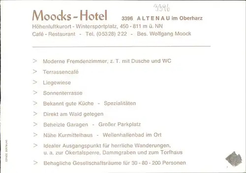 Altenau Harz Moocks Hotel Okertalsperre Kat. Altenau
