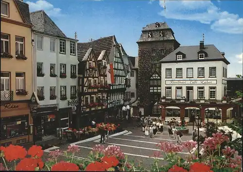 Linz Rhein Burgplatz "Die bunte Stadt" am Rhein Kat. Linz am Rhein