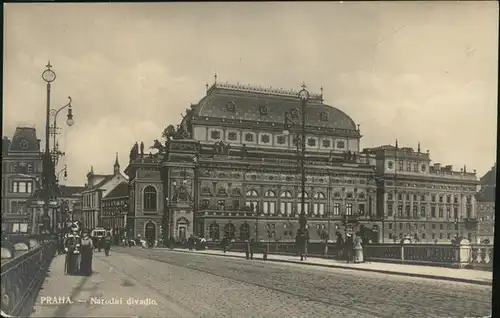 pw27679 Prag Prahy Prague Narodni divadlo Bruecke Kategorie. Praha Alte Ansichtskarten