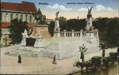 Breslau Niederschlesien Denkmal Kaiser Wilhelm I Feldpost Kat. Wroclaw
