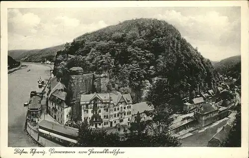 Herrnskretschen Tschechien Boehmen Boehm. Schaniz Panorma von Herrnskretschen Sudetenland Kat. Hrensko