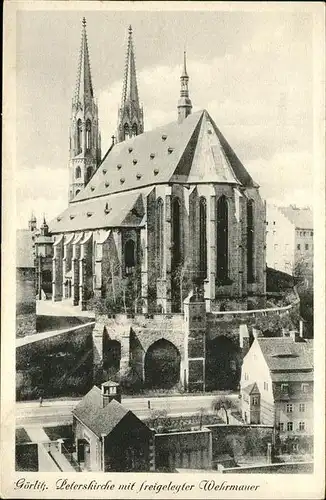 Goerlitz Sachsen Peterskirche mit freigelegter Wehrmauer / Goerlitz /Goerlitz LKR