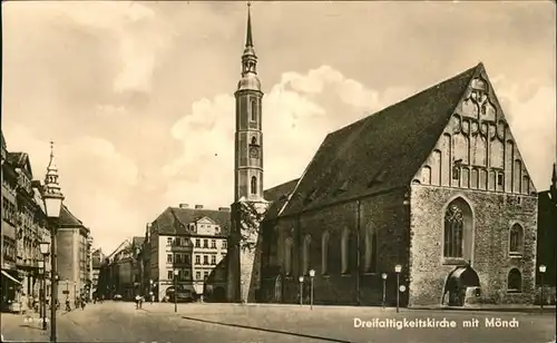 Goerlitz Sachsen Dreifaltigkeitskirche mit Moench / Goerlitz /Goerlitz LKR