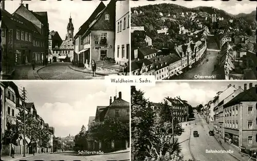 Waldheim Sachsen Kirche Obermarkt Bahnhofstrasse Schillerstrasse Kat. Waldheim Sachsen