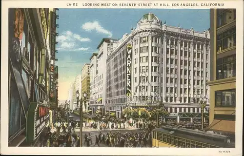 Los Angeles California Looking west on seventh street at hill Kat. Los Angeles