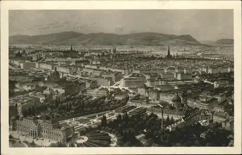 Wien Panorama Zeichnung von Prf. A. Kasimir Kat. Wien