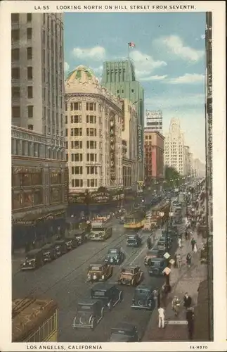 Los Angeles California Looking north on Hill Street from Seventh Street Kat. Los Angeles