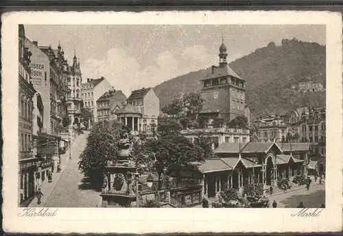 Karlsbad Eger Boehmen Markt Kirche Kat. Karlovy Vary