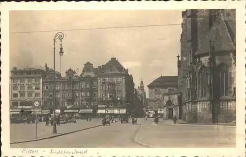 Pilsen Plzen Boehmen Namesti Strassenpartie Markt Sudetenland / Plzen /Plzen-mesto