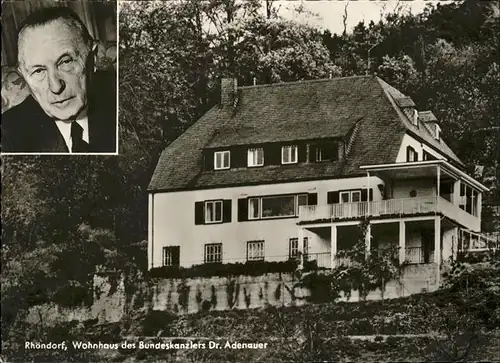 Rhoendorf Wohnhaus Bundeskanzler Dr. Adenauer Kat. Bad Honnef