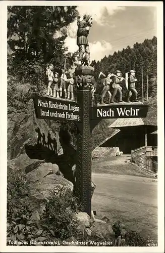 Todtmoos Geschnitzter Wegweiser Kat. Todtmoos