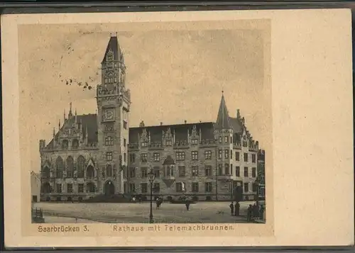 Saarbruecken Rathaus Telemachbrunnen Kat. Saarbruecken