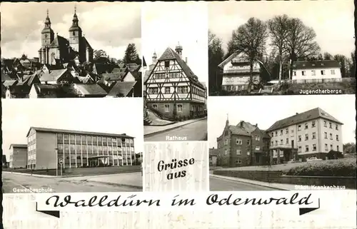 Wallduern Jugendherberge Gewerbeschule Rathaus Kat. Wallduern