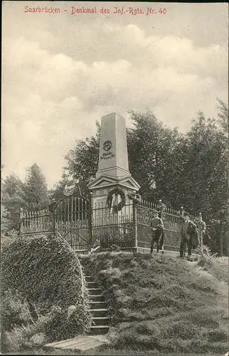 Saarbruecken Denkmal des Inf. Rgts. Nr. 40 Kat. Saarbruecken