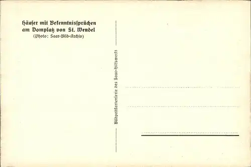 St Wendel Haeuser mit Bekenntisspruechen Domplatz Kat. Sankt Wendel