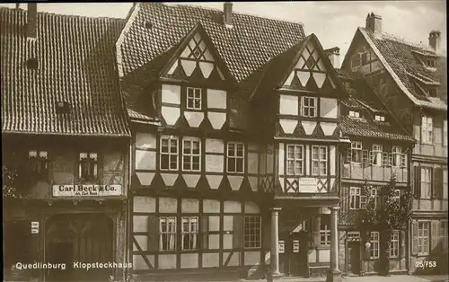 Quedlinburg Klopstockhaus Fachwerkhaus Kat. Quedlinburg