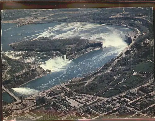 Niagara Falls New York Panorama Fliegeraufnahme Aufklappkarte Kat. Niagara Falls