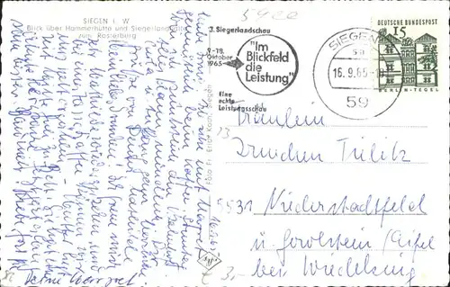 Siegen Westfalen Siegen Rosterberg x / Siegen /Siegen-Wittgenstein LKR