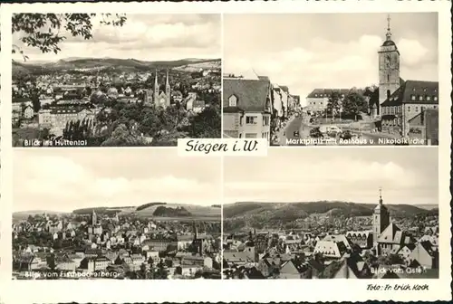 Siegen Westfalen Siegen Huettental Marktplatz Rathaus Nikolai Kirche  * / Siegen /Siegen-Wittgenstein LKR