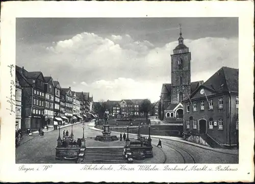 Siegen Westfalen Siegen Nikolai Kirche Kaiser Wilhelm Denkmal Markt Rathaus  x / Siegen /Siegen-Wittgenstein LKR