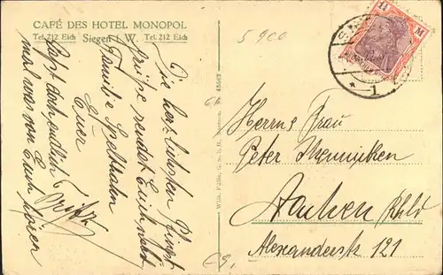 Siegen Westfalen Siegen Hotel Monopol x / Siegen /Siegen-Wittgenstein LKR