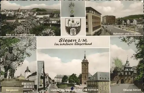 Siegen Westfalen Siegen Bahnhofsplatz Bergmann Marktplatz Schloss Rathaus x / Siegen /Siegen-Wittgenstein LKR