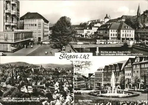 Siegen Westfalen Siegen Siegbruecke Marktplatz Schloss Martinikirche * / Siegen /Siegen-Wittgenstein LKR