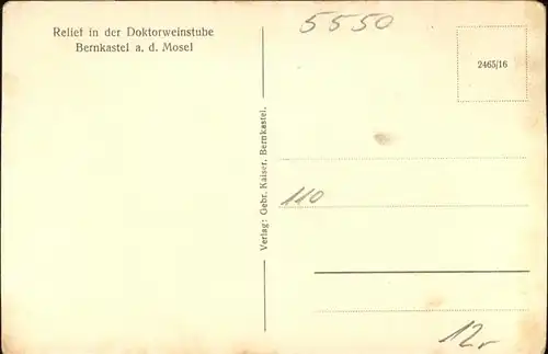 wb01960 Bernkastel-Kues Bernkastel-Kues Mosel Relief Doktorweinstube * Kategorie. Bernkastel-Kues Alte Ansichtskarten