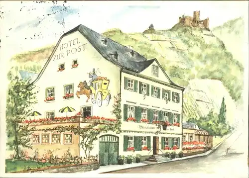 wb02124 Bernkastel-Kues Bernkastel-Kues Hotel zur Post x Kategorie. Bernkastel-Kues Alte Ansichtskarten