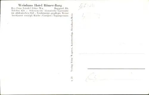 Boppard Weinhaus Hotel Roemer Burg *