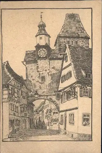 Rothenburg Roederbogen Kuenstler Ernst Levin *