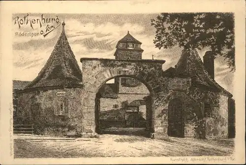 Rothenburg Roedertor Handpressen-Kupferdruck *