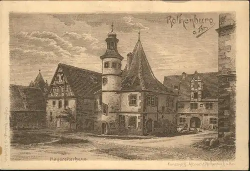 Rothenburg Hegereiterhaus Handpressen-Kupferdruck *