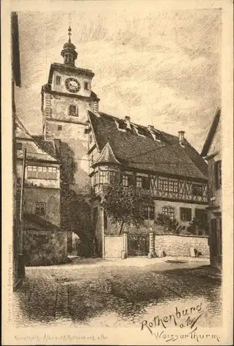 Rothenburg Weisserturm Handpressen-Kupferdruck *