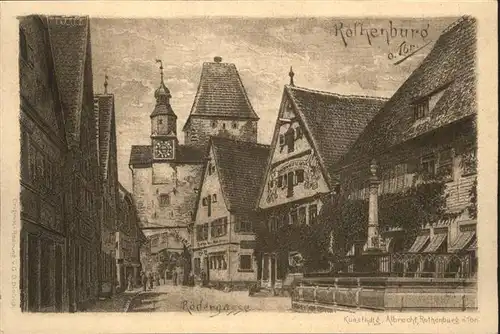 Rothenburg Roedergasse Handpressen-Kupferdruck *