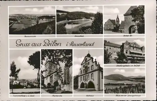 Brilon Derker Tor Erholungsheim Druebel Jugendherberge Pfarr Kirche Rathaus  *