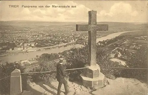 Trier Von der Mariensaeule Kreuz Bruecke *