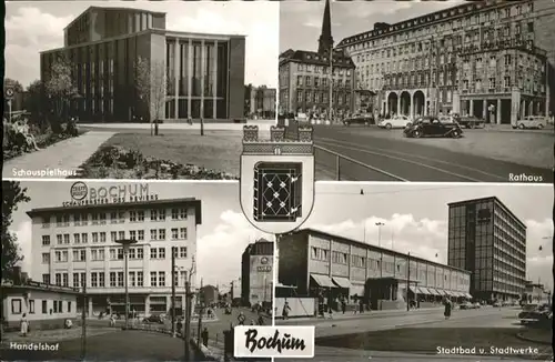 Bochum Schauspielhaus Rathaus Wappen Handelshof Stadtbad Stadtwerke x