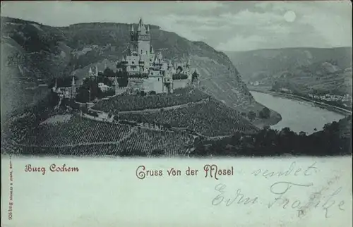 Cochem Burg Mosel Mondscheinkarte *