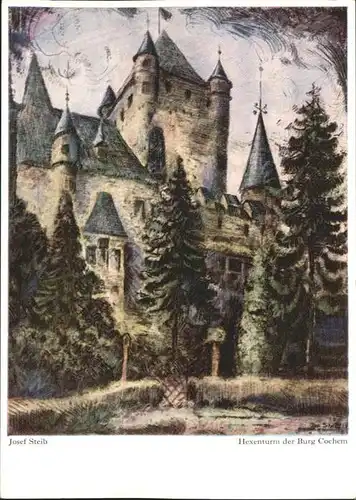 Cochem Burg Cochem Hexenturm Kuenstler Josef Steib *
