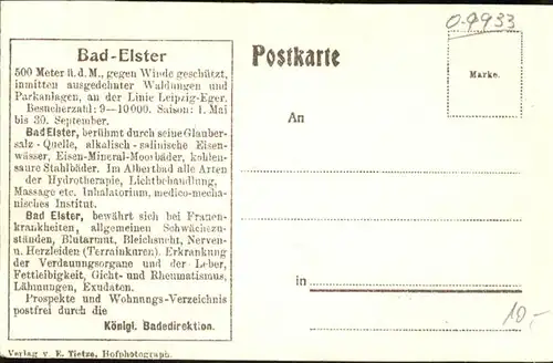 wb17490 Bad Elster Vogtland Bad Elster  * Kategorie. Bad Elster Alte Ansichtskarten