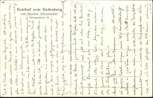 Bad Godesberg Zeichnung Lied aus Gaestebuch Gasthof Godesberg