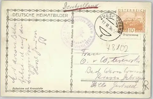 Garmisch-Partenkirchen Zugspitzbahn x 1930