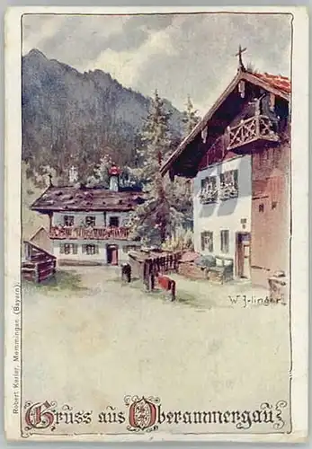 Oberammergau Oberammergau KuenstlerW. Irlinger ungelaufen ca. 1900 / Oberammergau /Garmisch-Partenkirchen LKR