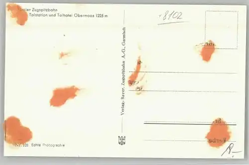 Garmisch-Partenkirchen Garmisch-Partenkirchen Zugspitzbahn ungelaufen ca. 1955 / Garmisch-Partenkirchen /Garmisch-Partenkirchen LKR