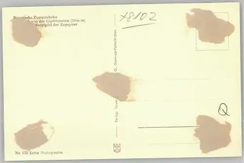 Garmisch-Partenkirchen Garmisch-Partenkirchen Zugspitzbahn ungelaufen ca. 1955 / Garmisch-Partenkirchen /Garmisch-Partenkirchen LKR