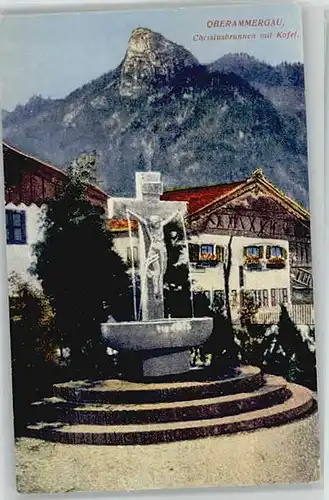 Oberammergau Oberammergau Christusbrunnen ungelaufen ca. 1920 / Oberammergau /Garmisch-Partenkirchen LKR