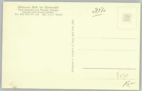 Bad Toelz Bad Toelz Gaissacher Haus ungelaufen ca. 1955 / Bad Toelz /Bad Toelz-Wolfratshausen LKR