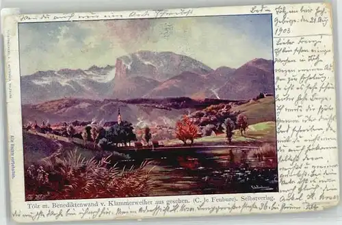 Bad Toelz Kuenstlerkarte x 1903